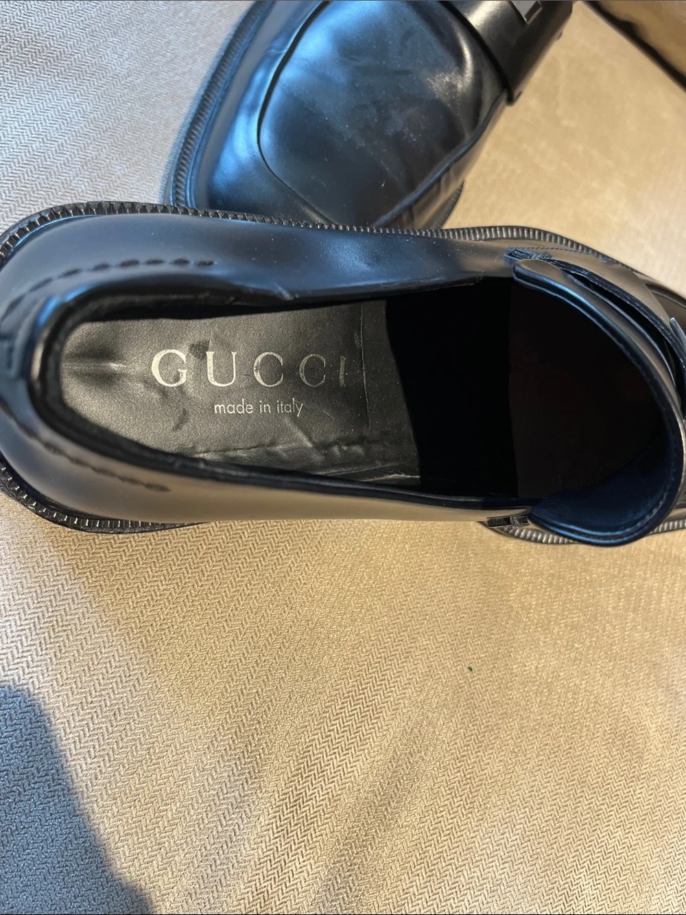 Gucci Black Leather Men’s Bit-Trim Loafers